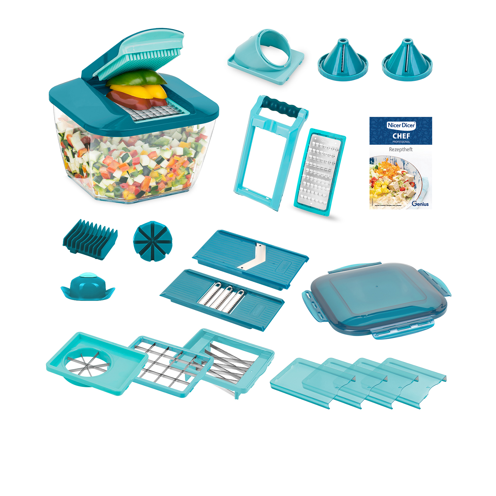 Nicer Dicer Nicer Dicer Chef, set da 15, verde