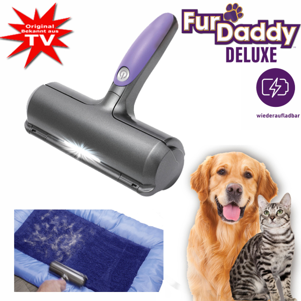 Peaceful Pooch Lit de luxe pour chien et chat + Fur Daddy Deluxe Brosse à poils danimaux sans fil