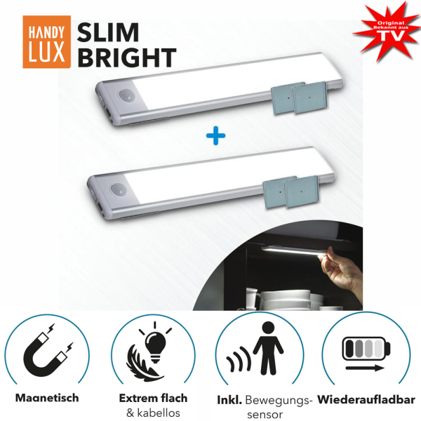 Handylux SlimBright Magnetic Power LED Lamp Set of 2